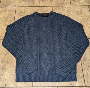 Lucky Brand Tweed Cable Knit Sweater Men's Medium